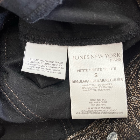 JONES NEW YORK Metallic Snakeskin Print Denim Style Jacket Size PS - Picture 5 of 8
